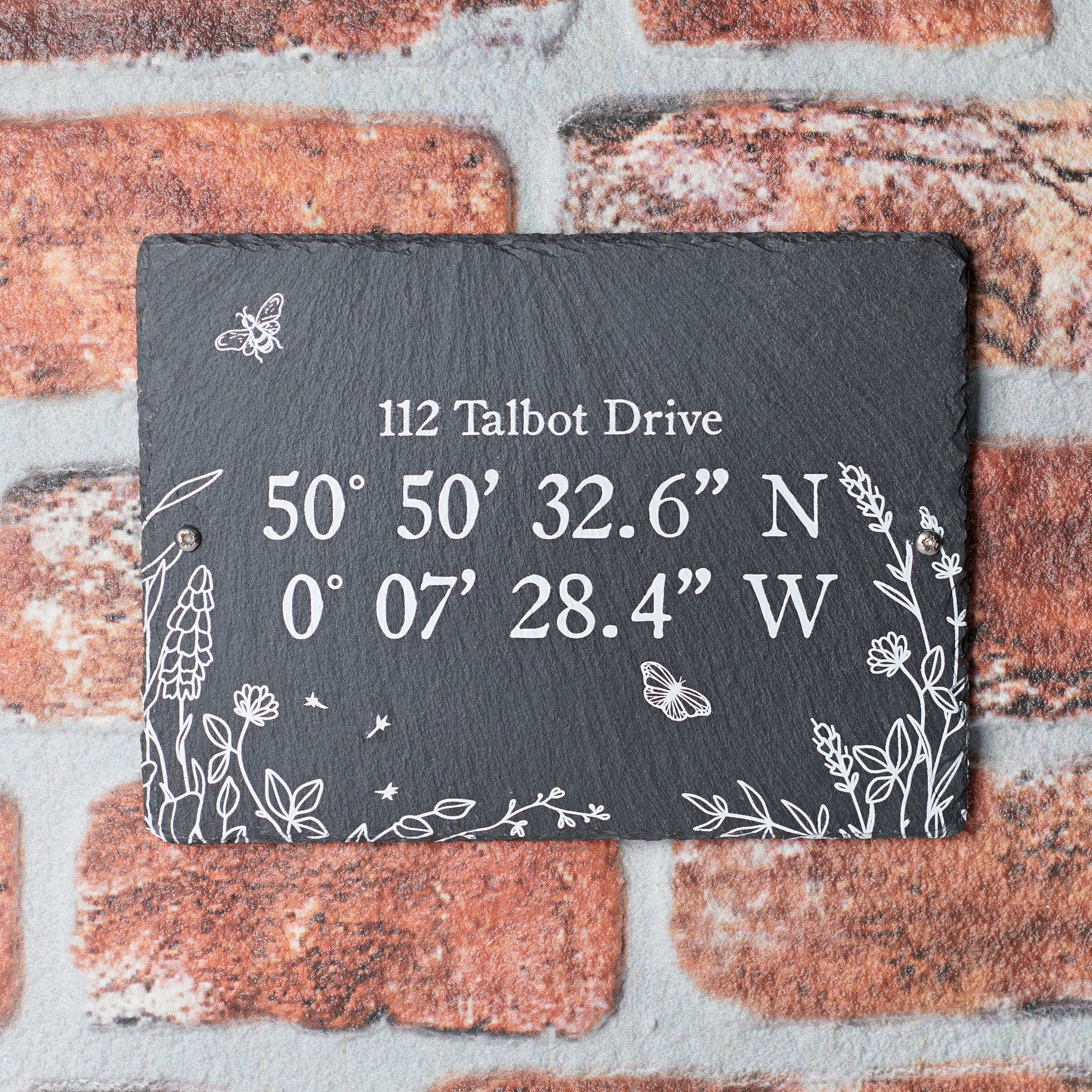 Oakdene Designs Slate Signs Personalised House Location Coordinates Slate Sign