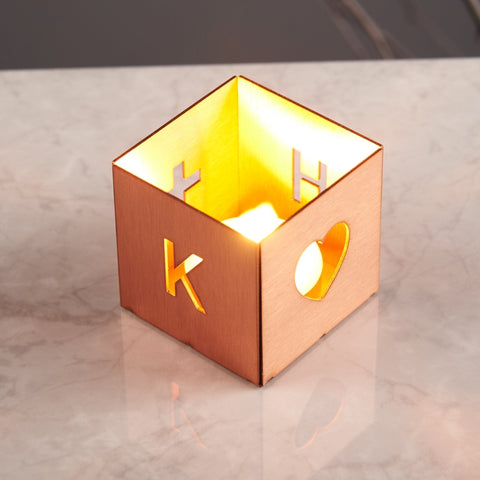 Oakdene Designs Tea Light Holder Personalised Metal Couples Tea Light Holder