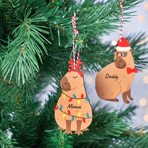 Personalised Christmas Capybara Tree Decoration