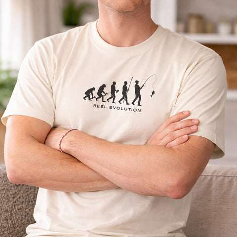 'Reel Evolution' Fishing Cotton T Shirt