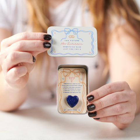 Personalised 'Something Blue' Bridal Keepsake Heart In A Tin