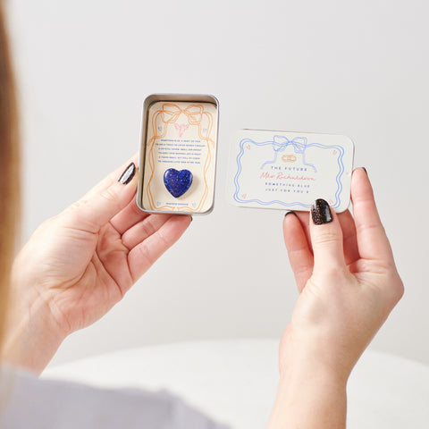 Personalised 'Something Blue' Bridal Keepsake Heart In A Tin