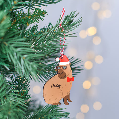 Personalised Christmas Capybara Tree Decoration