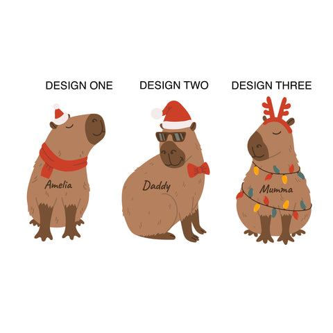 Personalised Christmas Capybara Tree Decoration