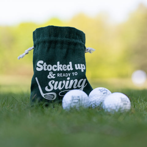 Personalised 'Trust The Swing' Golf Balls In A Bag