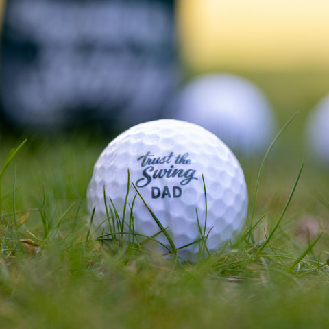 Personalised 'Trust The Swing' Golf Balls In A Bag