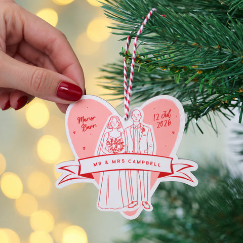 Personalised Wedding Keepsake Christmas Tree Decoration