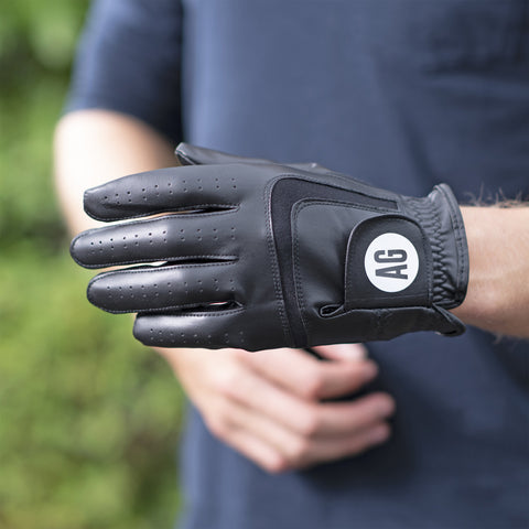Personalised Men's Black Initial Golf Glove