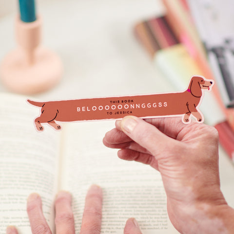 Personalised Metal Sausage Dog Bookmark
