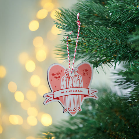 Personalised Wedding Keepsake Christmas Tree Decoration