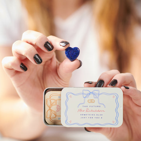 Personalised 'Something Blue' Bridal Keepsake Heart In A Tin