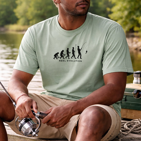 'Reel Evolution' Fishing Cotton T Shirt