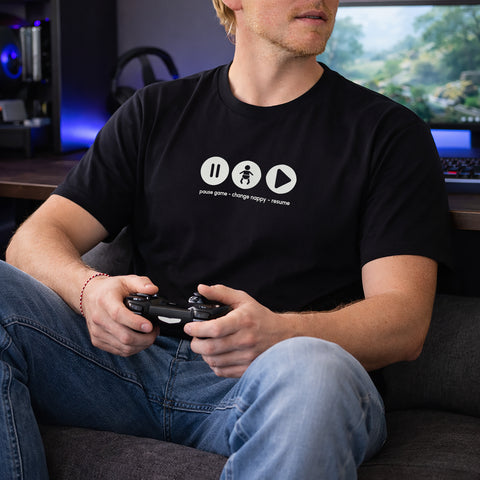 Funny Dad Gamer Cotton T Shirt