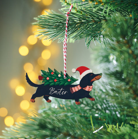 Personalised Sausage Dog Christmas Tree Decoration