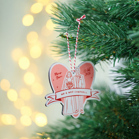 Personalised Wedding Keepsake Christmas Tree Decoration