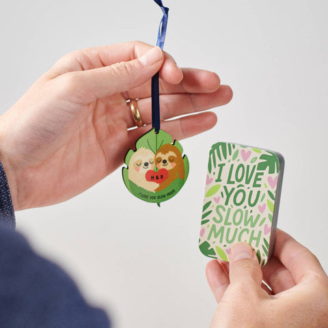 Personalised Couple's Sloth Keepsake In A Tin