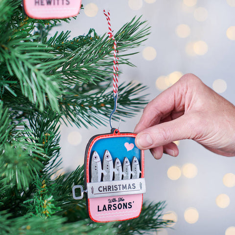 Personalised Family Sardine Christmas Tree Decoration