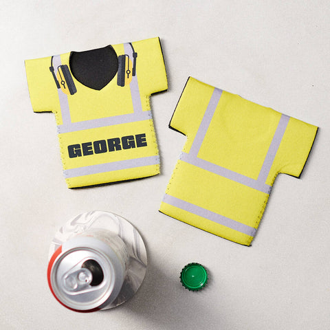 Personalised High Vis Construction Shirt Can Cooler