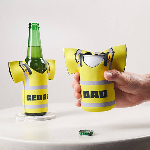Personalised High Vis Construction Shirt Can Cooler