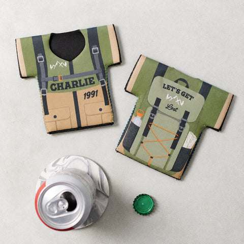 Personalised Hiking Shirt Can Cooler
