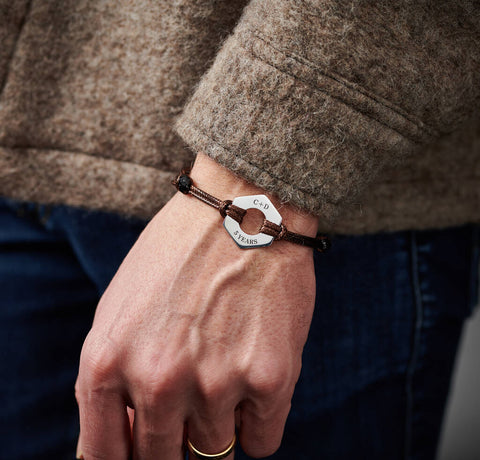 Personalised Men's Anniversary Year Sterling Silver Bracelet