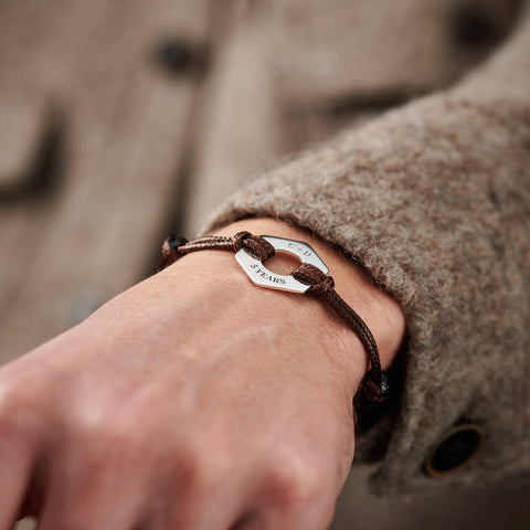 Personalised Men's Anniversary Year Sterling Silver Bracelet