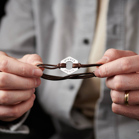 Personalised Men's Coordinates Sterling Silver Bracelet