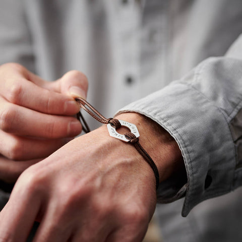 Personalised Men's Coordinates Sterling Silver Bracelet