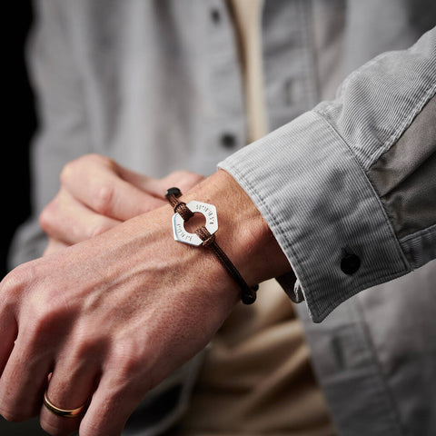 Personalised Men's Coordinates Sterling Silver Bracelet