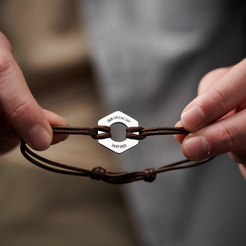 Personalised Men's Coordinates Sterling Silver Bracelet