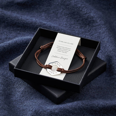 Personalised Men's Coordinates Sterling Silver Bracelet