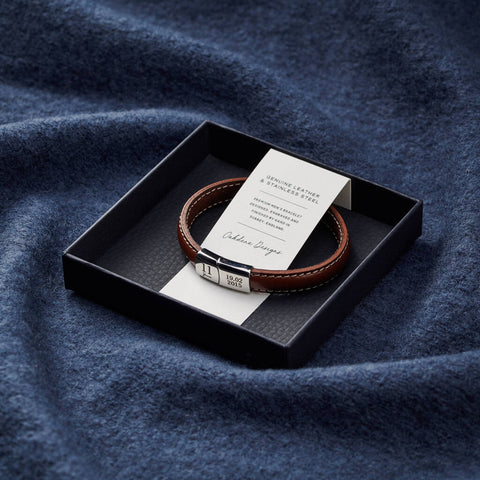 Personalised Men's Eleven Year Anniversary Stainless Steel Bracelet