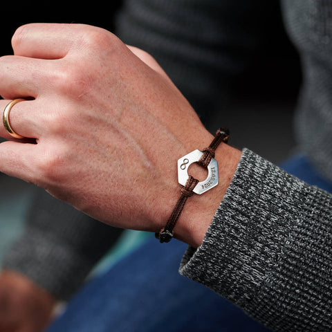 Personalised Men's Infinity Date Sterling Silver Bracelet