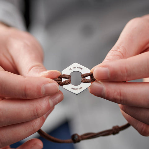 Personalised Men's Infinity Initials Sterling Silver Bracelet