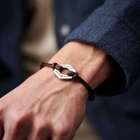 Personalised Men's New Baby Sterling Silver Bracelet