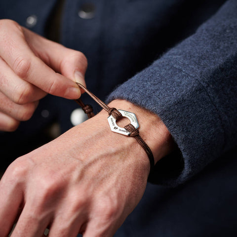 Personalised Men's New Baby Sterling Silver Bracelet