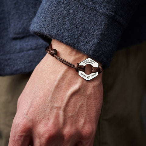 Personalised Men's New Baby Sterling Silver Bracelet