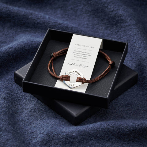 Personalised Men's Roman Numeral Date Sterling Silver Bracelet