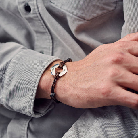 Personalised Men's Twenty Five Year Anniversary Sterling Silver Bracelet