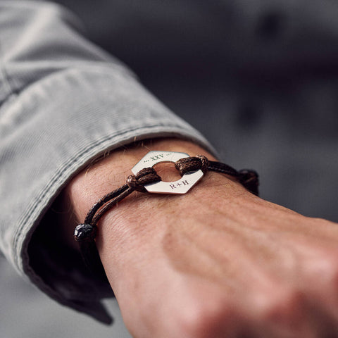 Personalised Men's Twenty Five Year Anniversary Sterling Silver Bracelet