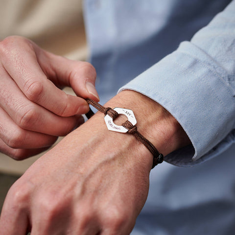 Personalised Men's Twenty Five Year Sterling Silver Anniversary Bracelet