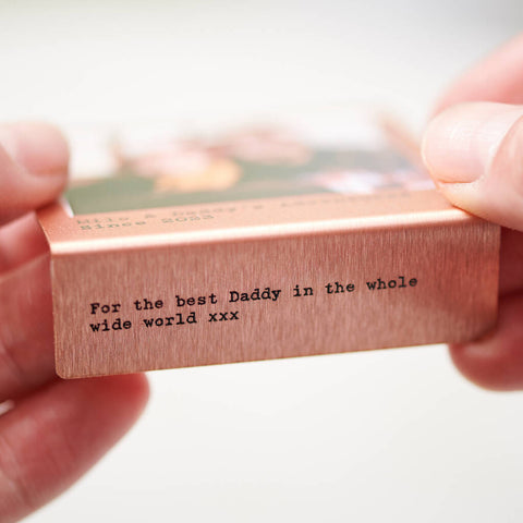 Personalised Miniature Solid Copper Photo Print
