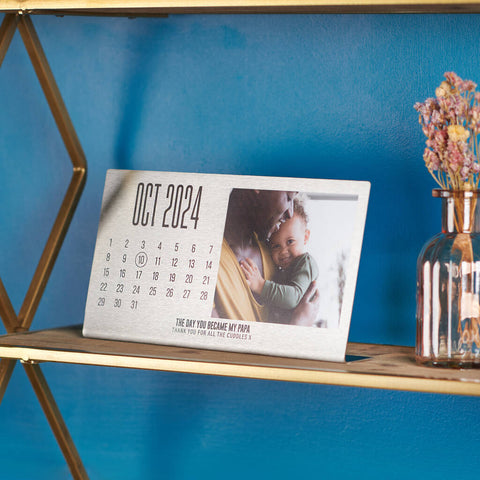 Personalised New Dad Metal Photo And Date Print
