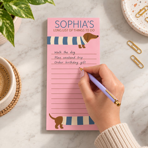 Personalised Sausage Dog To-do Pad