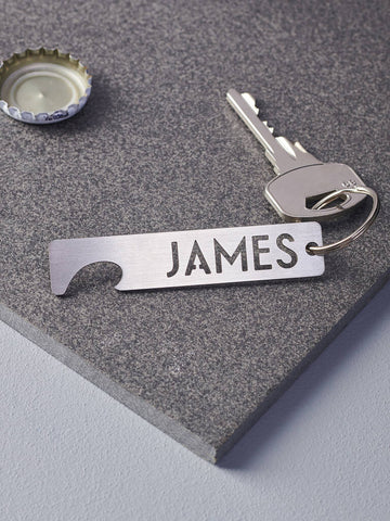 Personalised Stainless Steel Bottle Opener Keyring