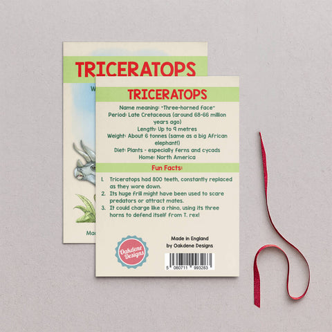 Wooden Triceratops Dinosaur Christmas Tree Decoration