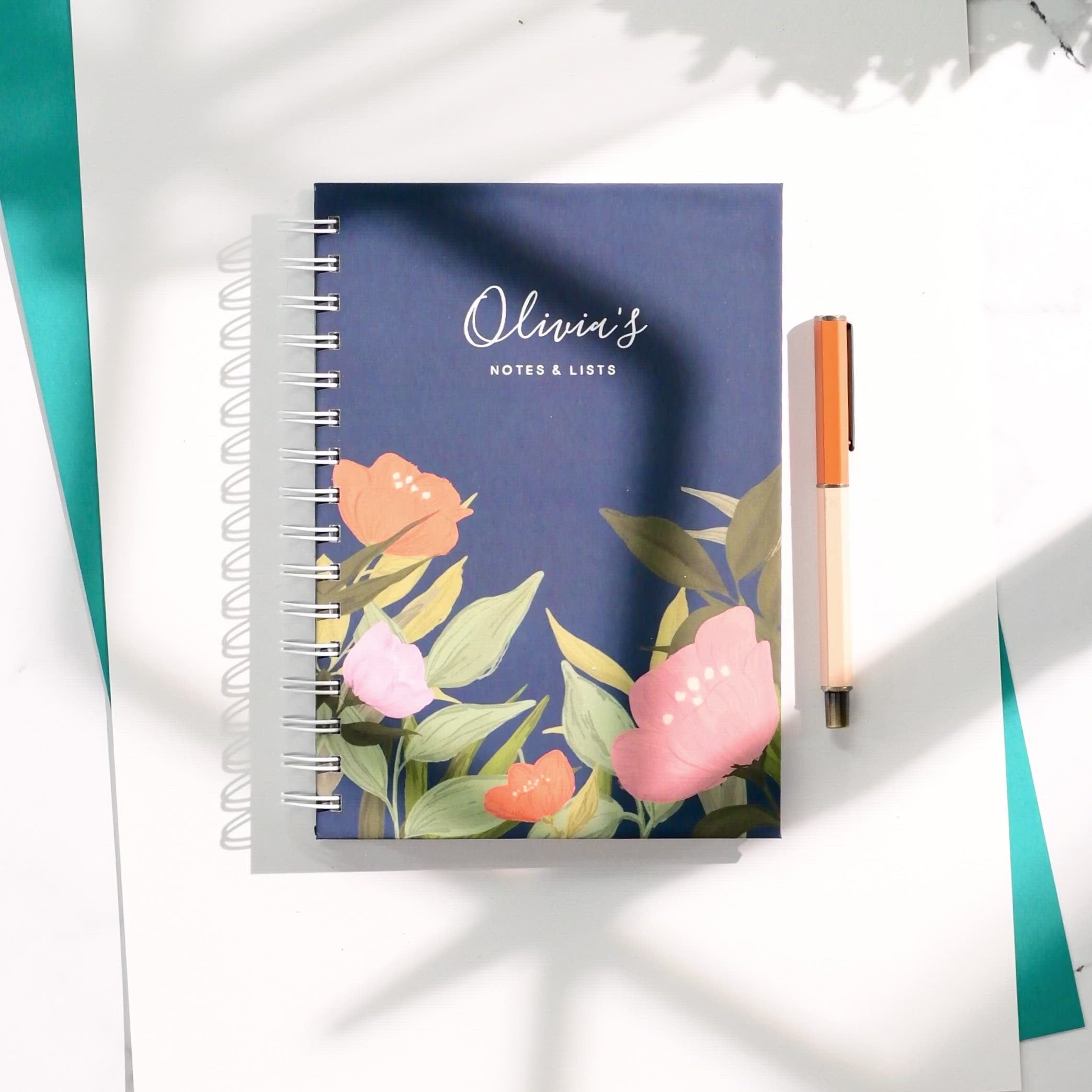 Personalised Garden Flowers Notebook