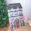 Oakdene Designs Advent Calendar Personalised Family House Illustration Advent Calendar