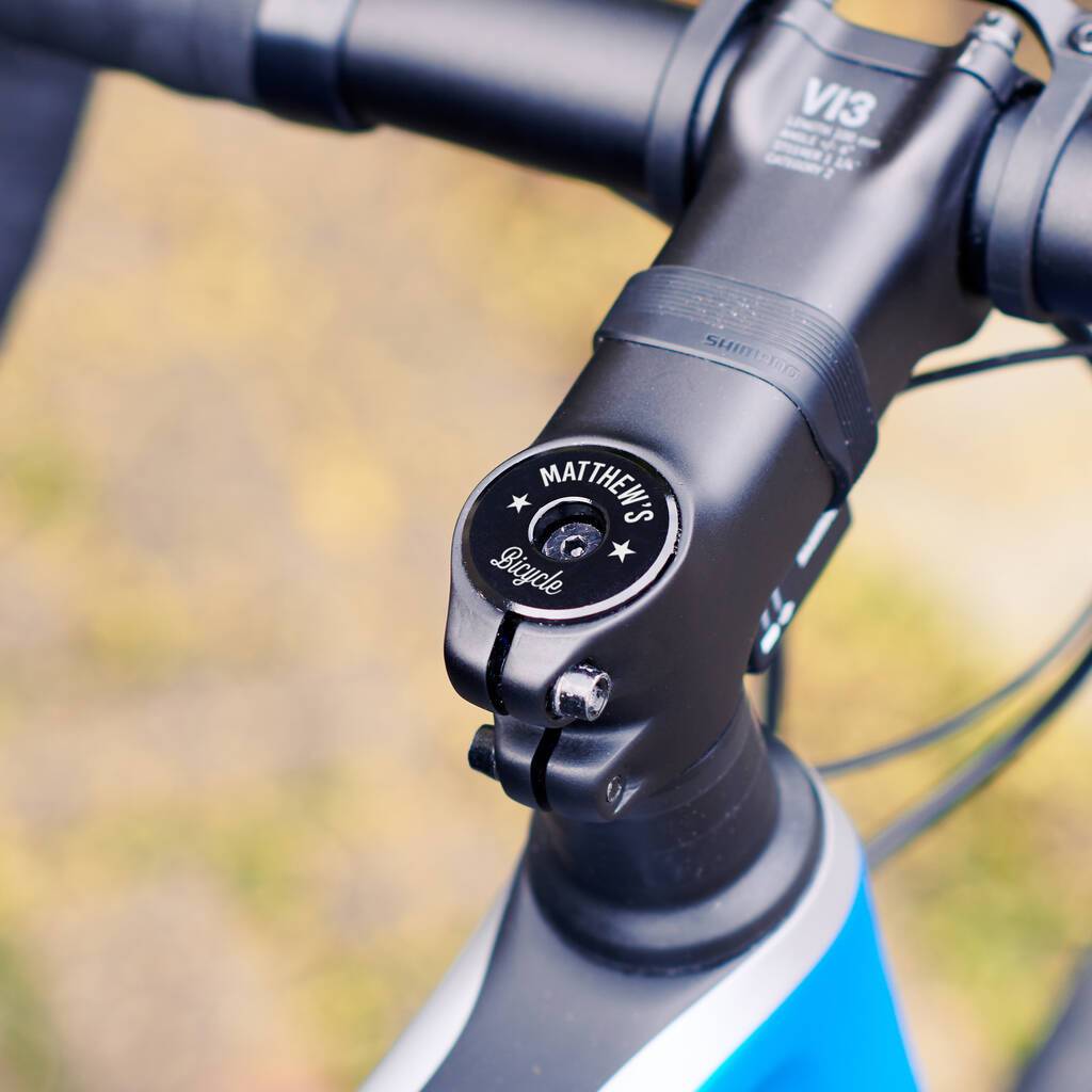 Oakdene Designs Biking Accessories Personalised Name Bike Headset Cap For Cyclists