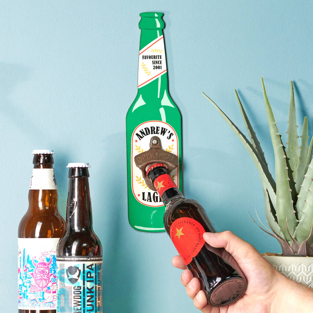 Oakdene Designs Bottle Opener Personalised Wall Mounted Favourite Beer Bottle Opener